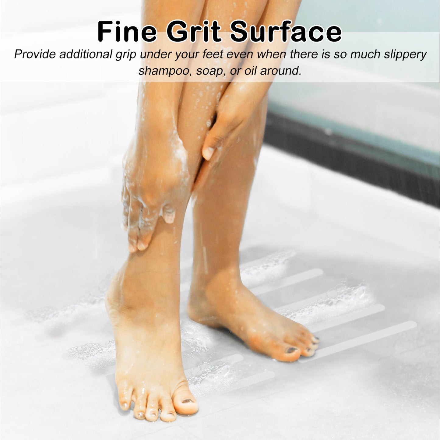 S&X Non Slip Strips for Bathtubs & Showers, Gritty Textured Anti Slip Bath Stickers - 3/4 x 11 Inches - 12-Pack