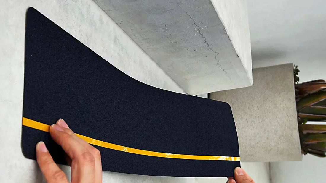 Anti-slip tape installed on outdoor wooden stairs with reflective edge — S&X installation guide