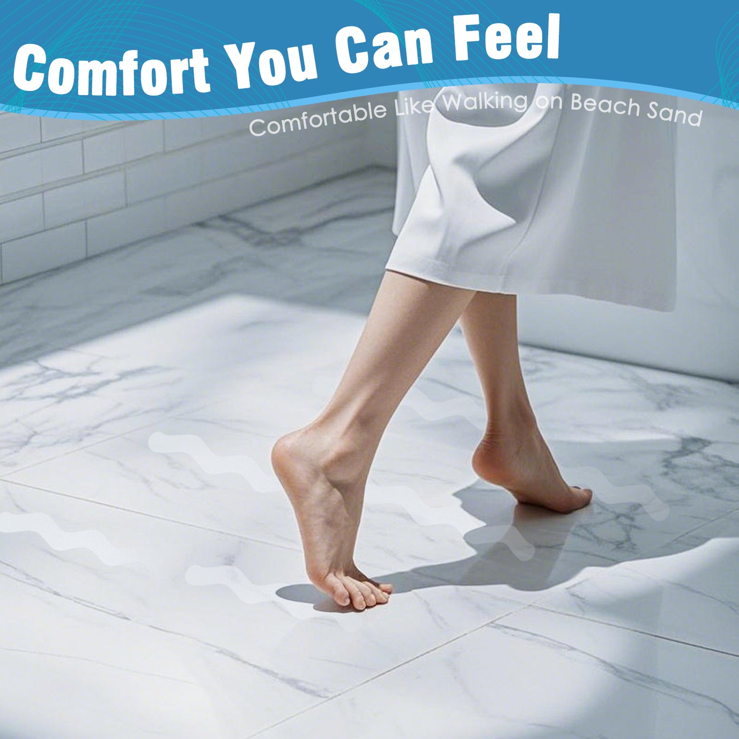 S&X Clear Anti-Slip Shower Strips - 24-Pack, 0.8” x 8” Wave, Non-Slip Traction for Bathtubs & Showers