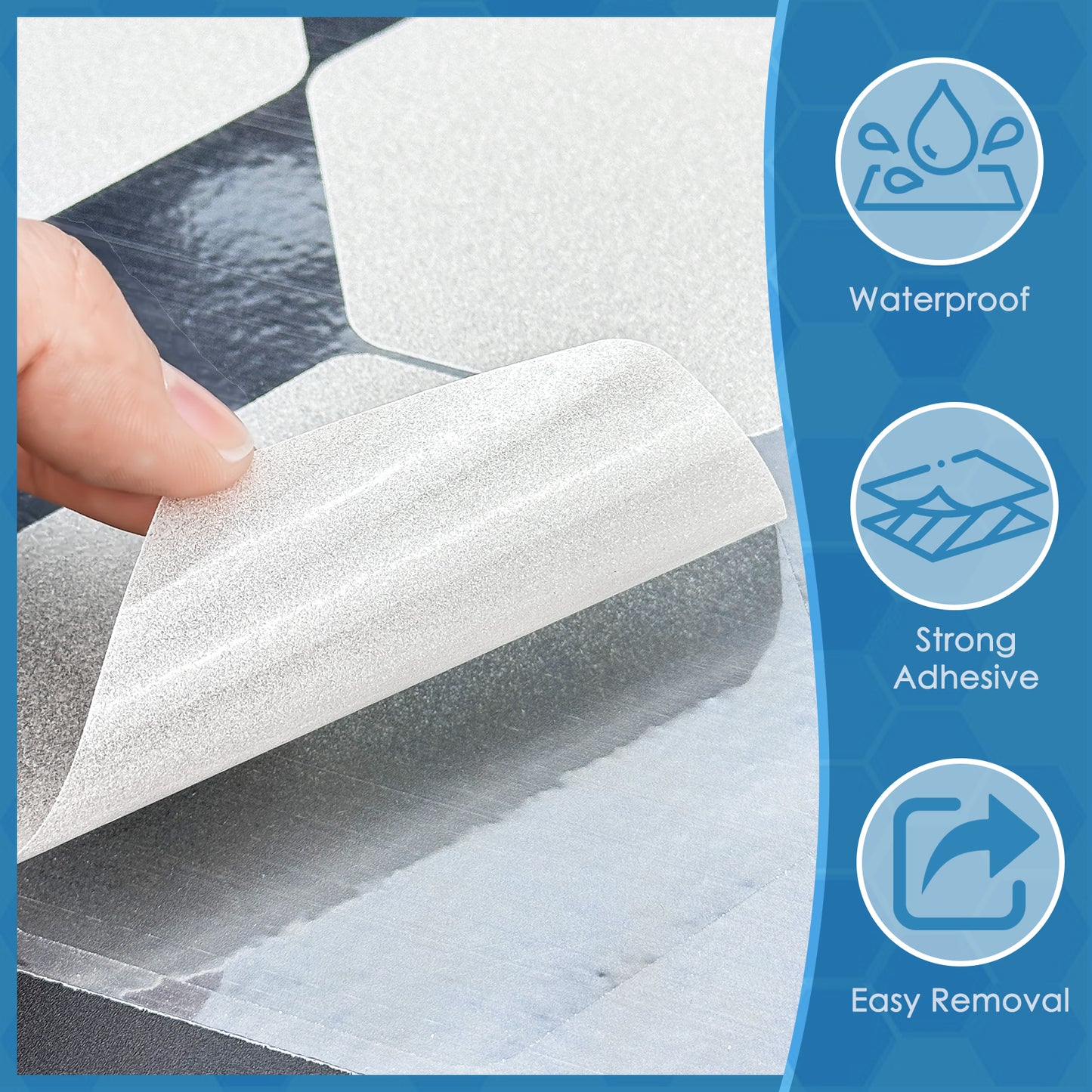 S&X Hexagonal Non-Slip Shower Stickers