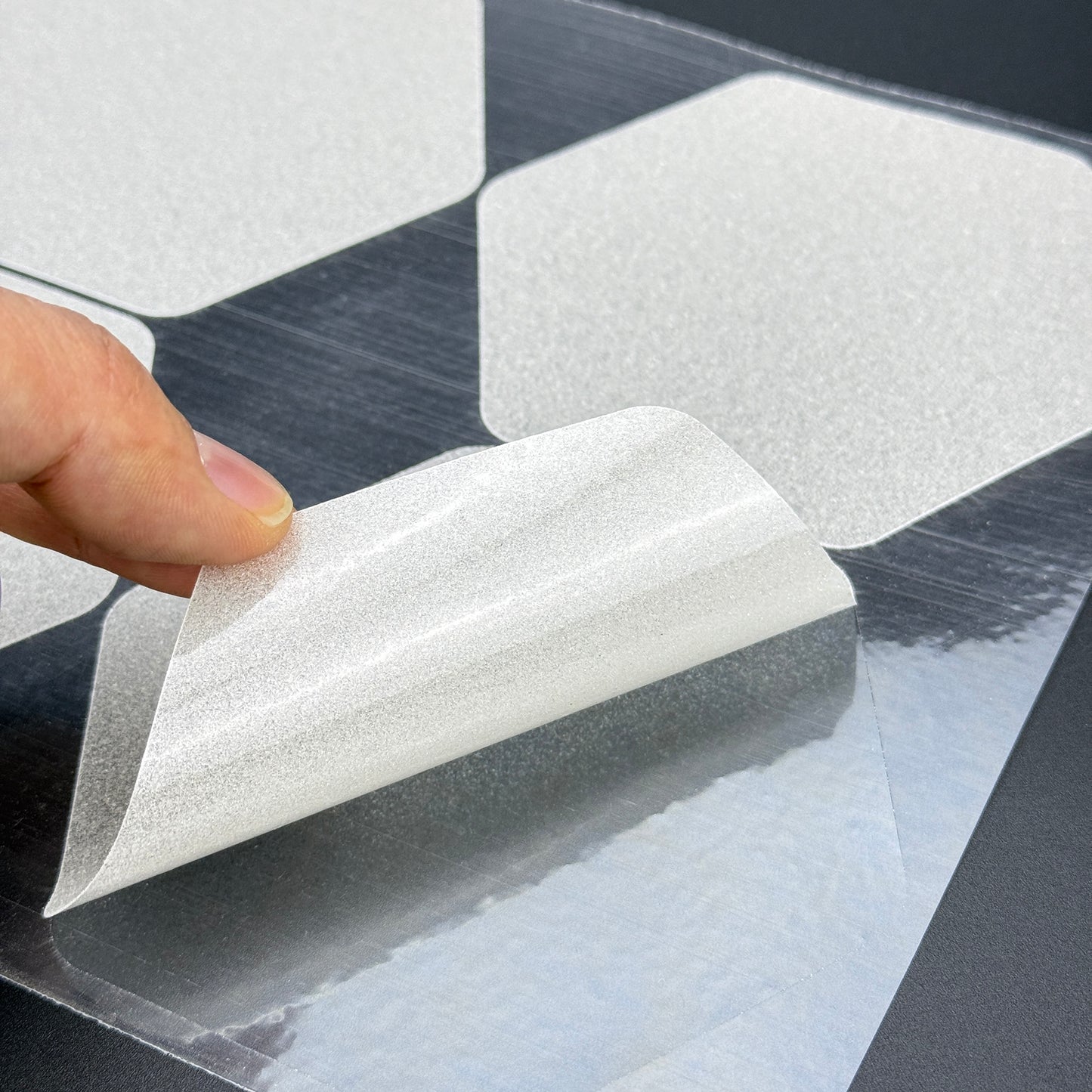 S&X Hexagonal Non-Slip Shower Stickers — Fine Traction, Smooth-Finish Feel