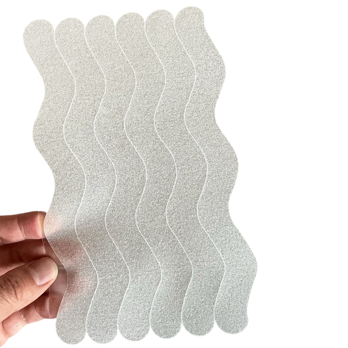 S&X Clear Anti-Slip Shower Strips, 24-Pack | 0.8” × 8” Wave | Non-Slip Bathtub & Shower Floor Traction Treads for Tile & Tub