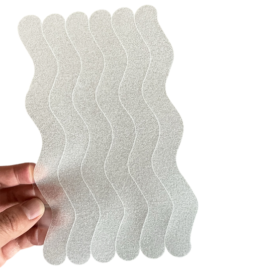 S&X Clear Anti-Slip Shower Strips, 24-Pack | 0.8” × 8” Wave | Non-Slip Bathtub & Shower Floor Traction Treads for Tile & Tub
