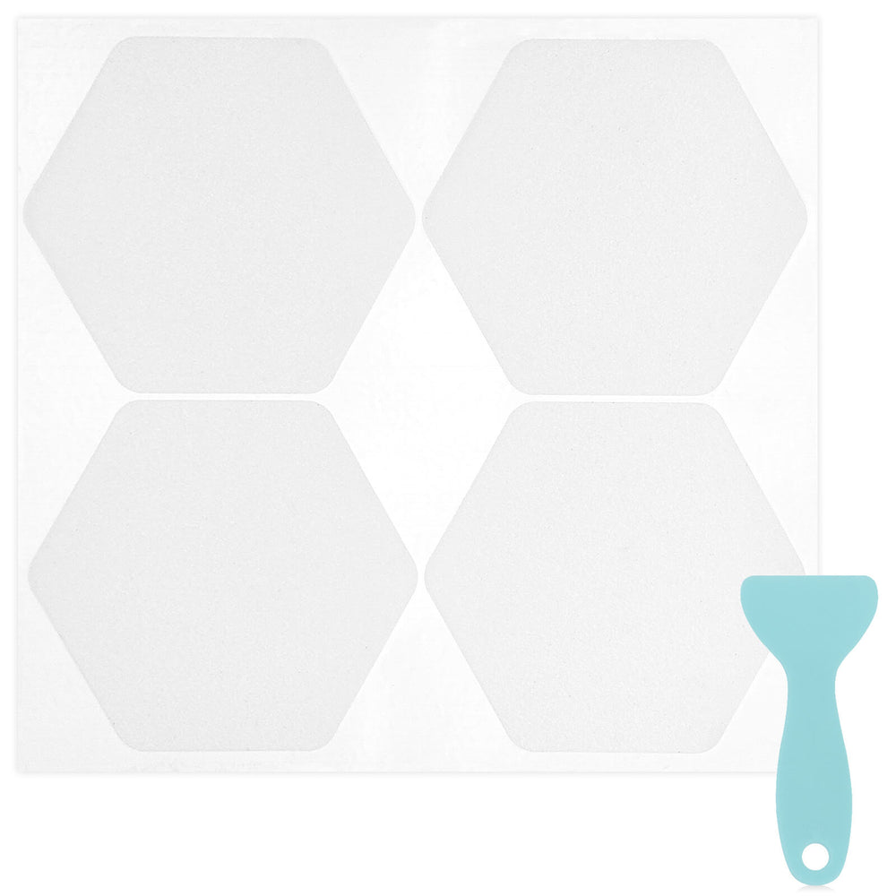 S&X Frosted Hexagon Anti-Slip Stickers for Bathtubs & Showers