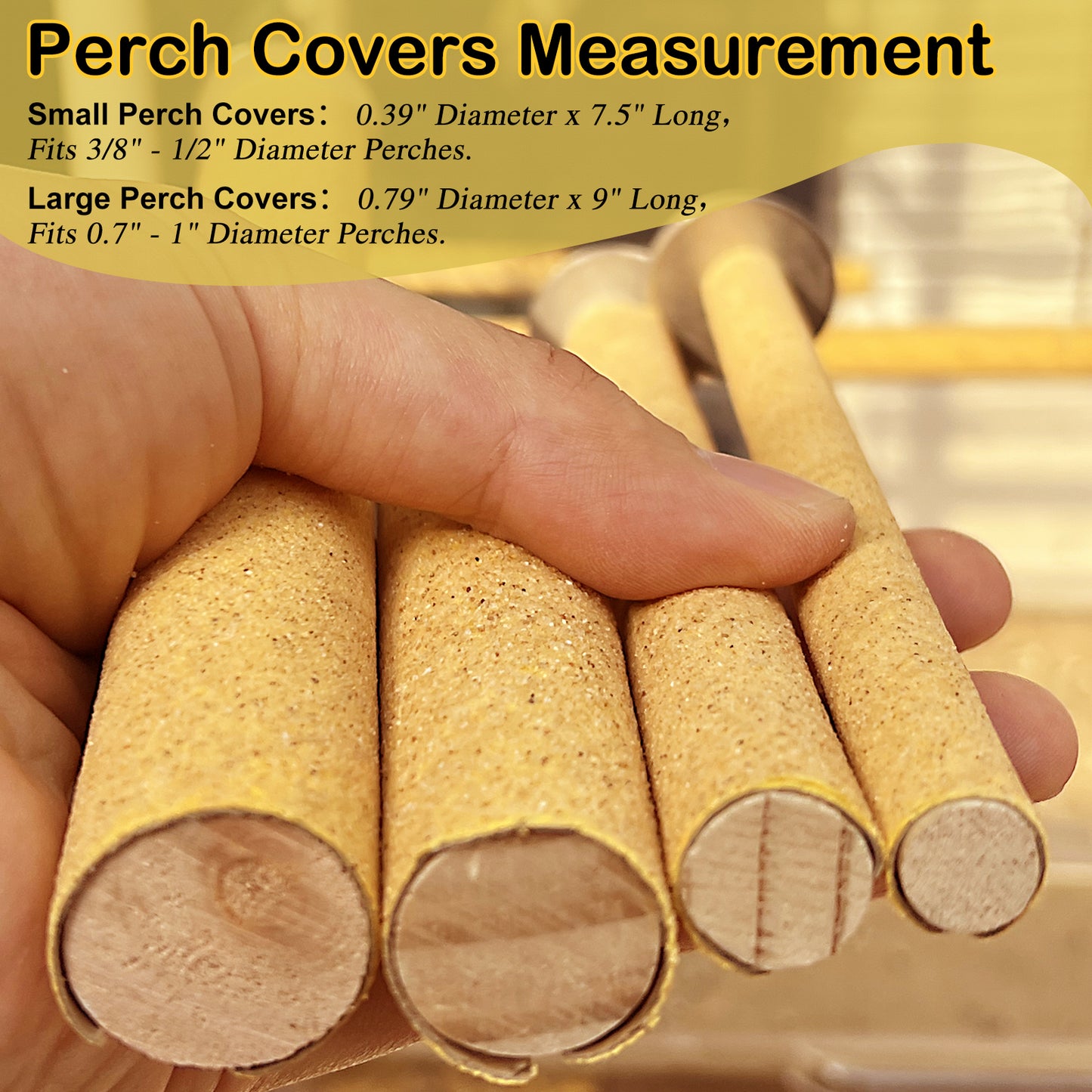 Sanded Perch Covers for Bird Cages